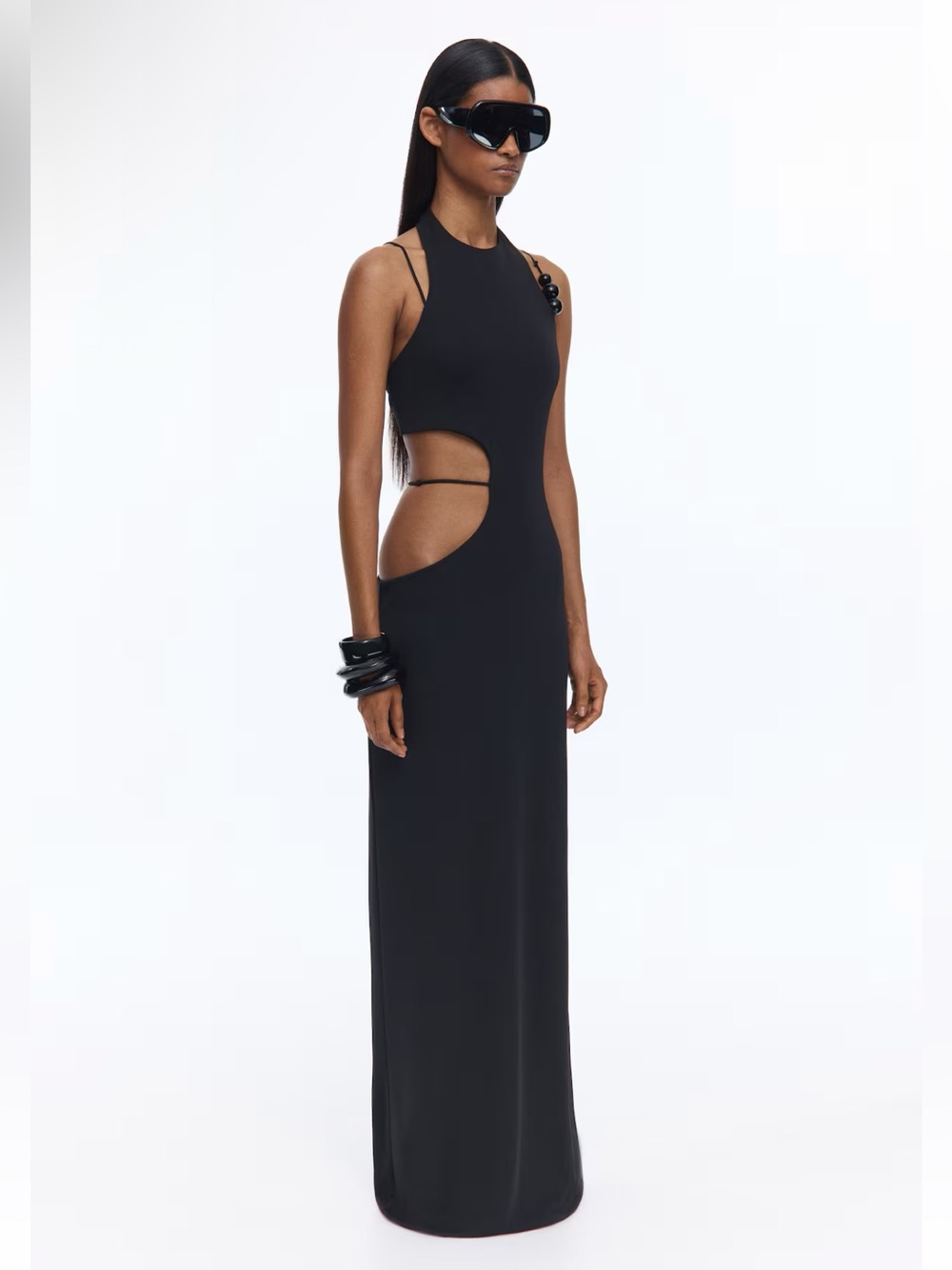 LIVIA NUNES X H&M
NWT BLACK BEADED CUTOUT DRESS